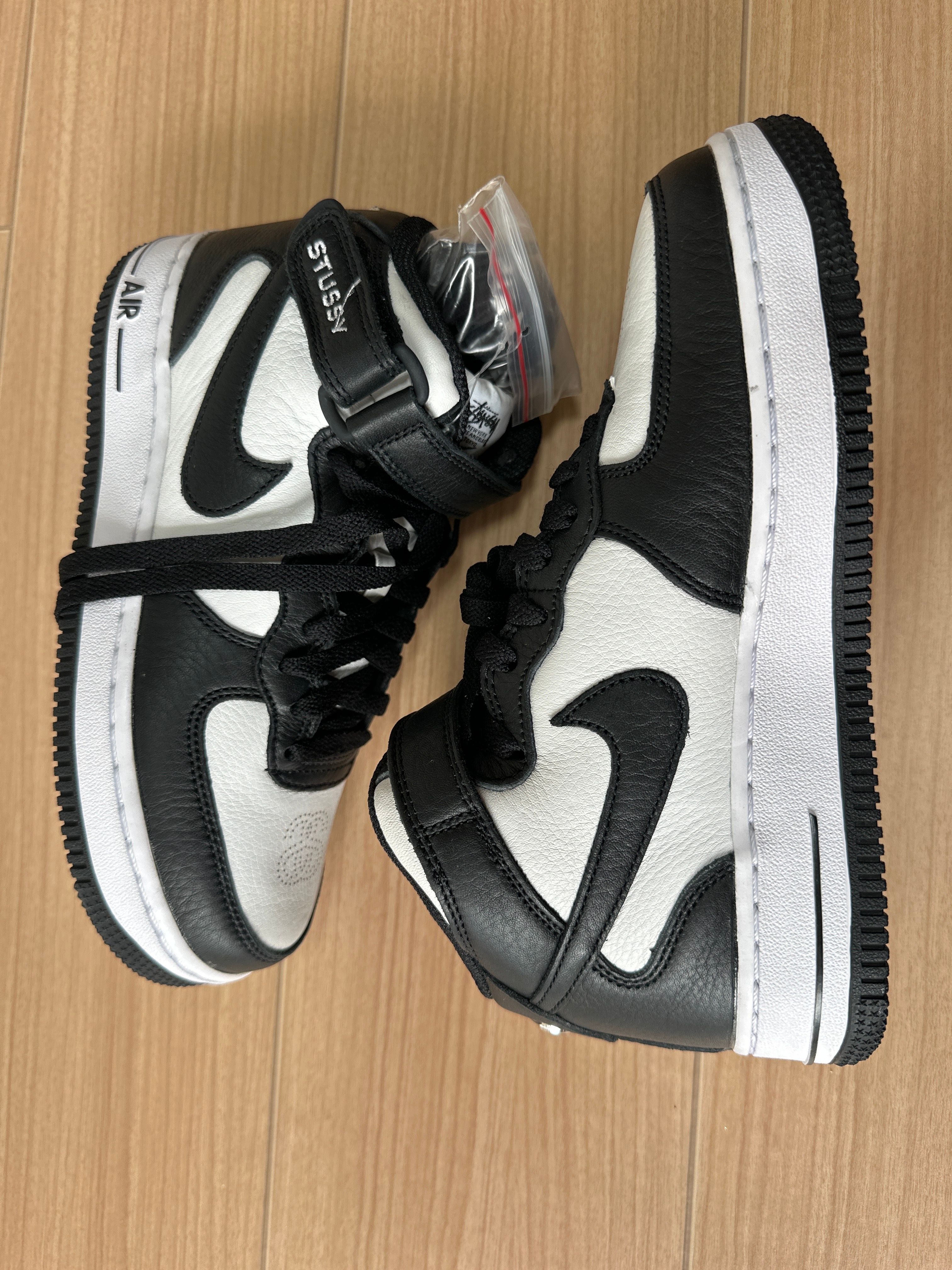 Stussy × Nike Air Force 1 Mid "Black and Light Bone"