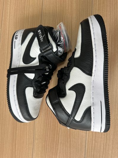 Stussy × Nike Air Force 1 Mid "Black and Light Bone"