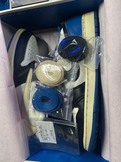 Travis Scott × fragment design × Nike Air Jordan 1 Low OG SP "Military Blue"