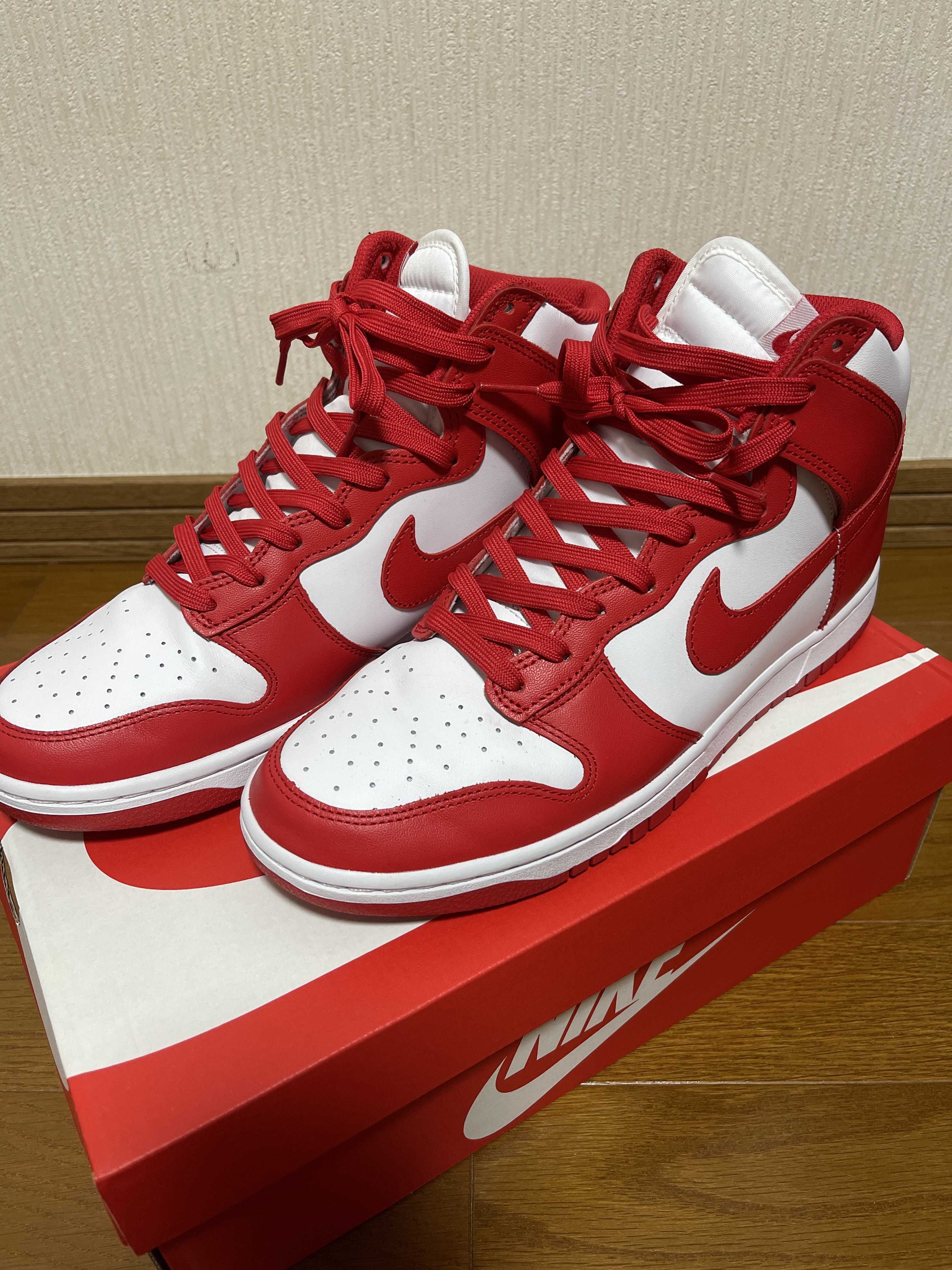 Nike Dunk High "Championship White and Red"