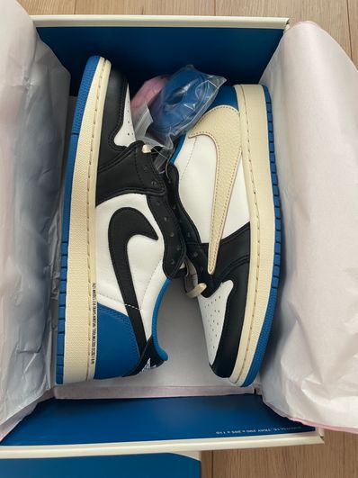 Travis Scott × fragment design × Nike Air Jordan 1 Low OG SP "Military Blue"