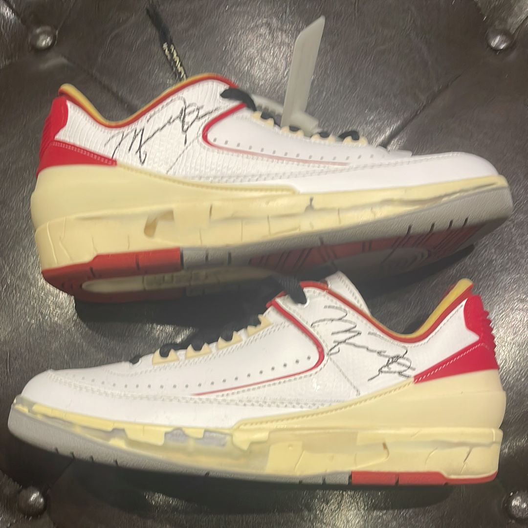 Off-White × Nike Air Jordan 2 Low "White and Varsity Red"