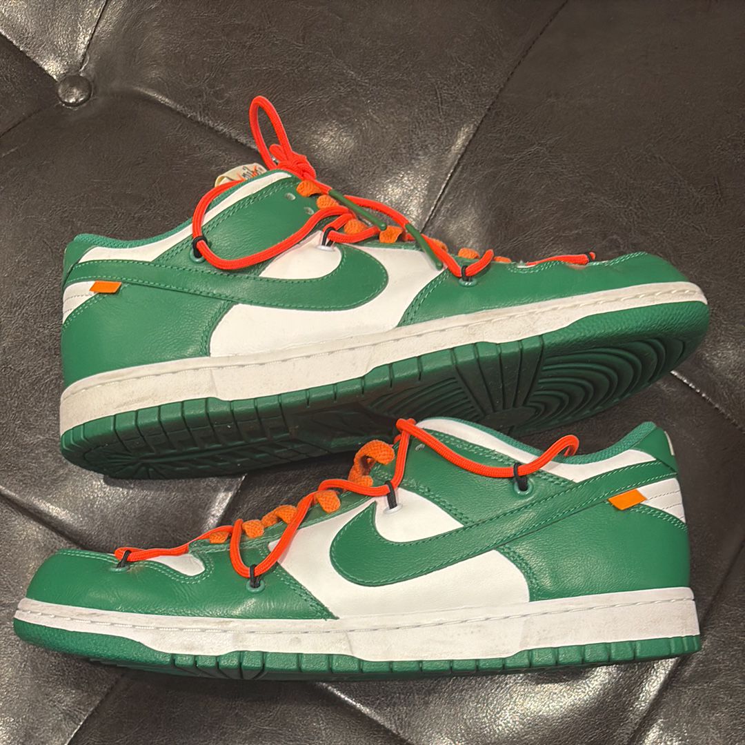 Off-White × Nike Dunk Low "White/Pine Green"