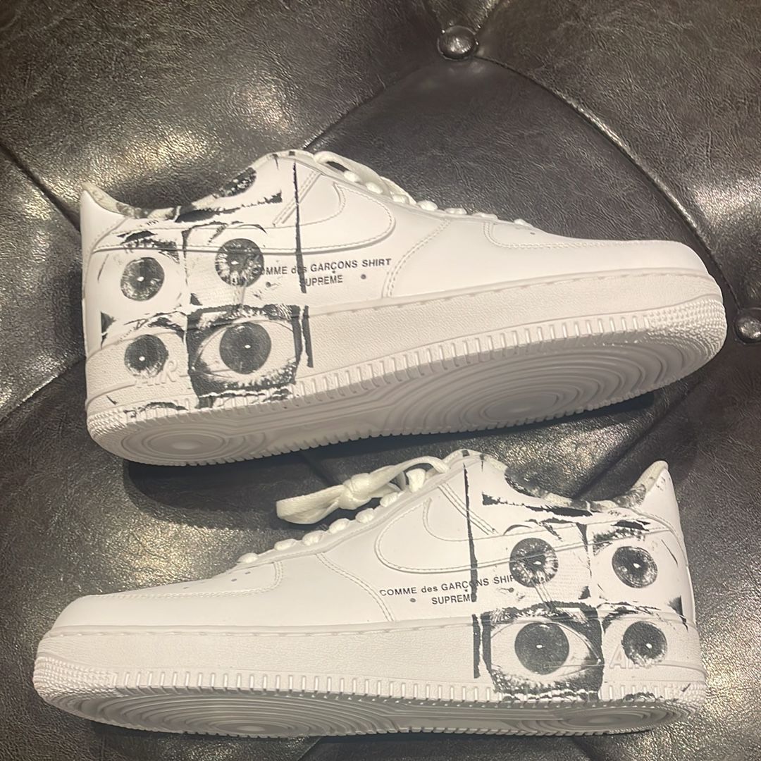 Supreme × COMME des GARCONS SHIRT × Nike Air Force 1 Low "White"