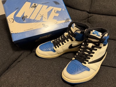 Travis Scott × fragment design × Nike Air Jordan 1 Retro High OG SP "Military Blue"