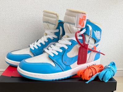 Off-White × Nike Air Jordan 1 High UNC "White/Dark Powder Blue"