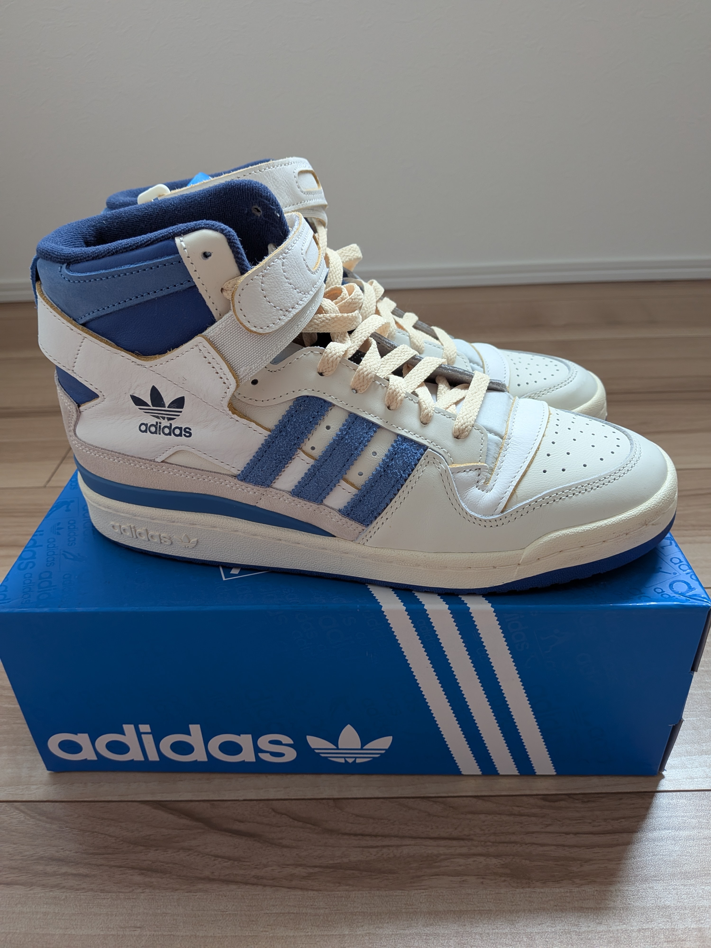adidas Forum 84 High Blue Thread "Off White-Bright Blue/Footwear White"