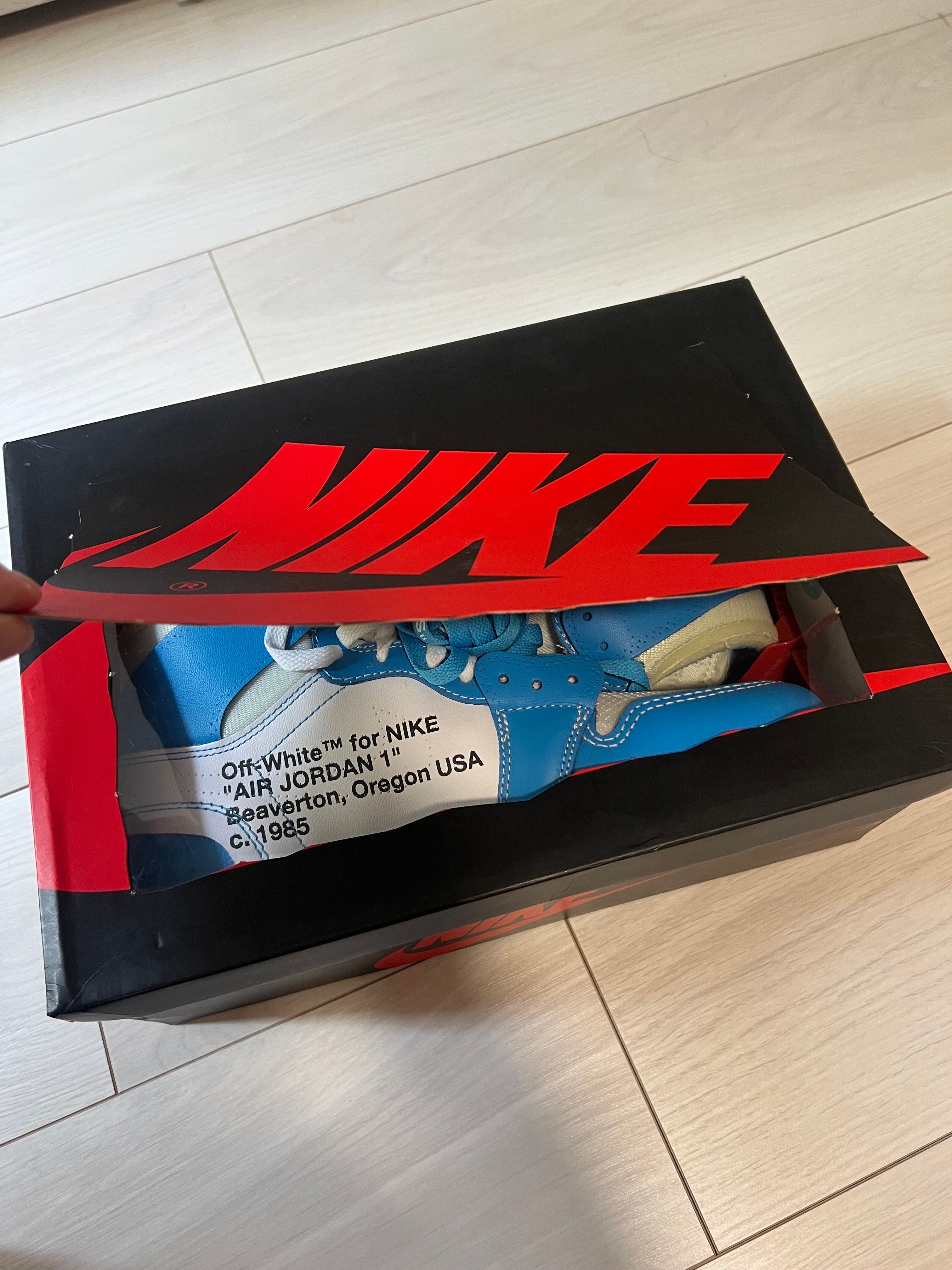 Off-White × Nike Air Jordan 1 High UNC "White/Dark Powder Blue"