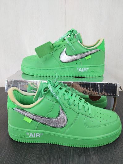 Off-White × Nike Air Force 1 Low "Brooklyn/Light Green Spark"