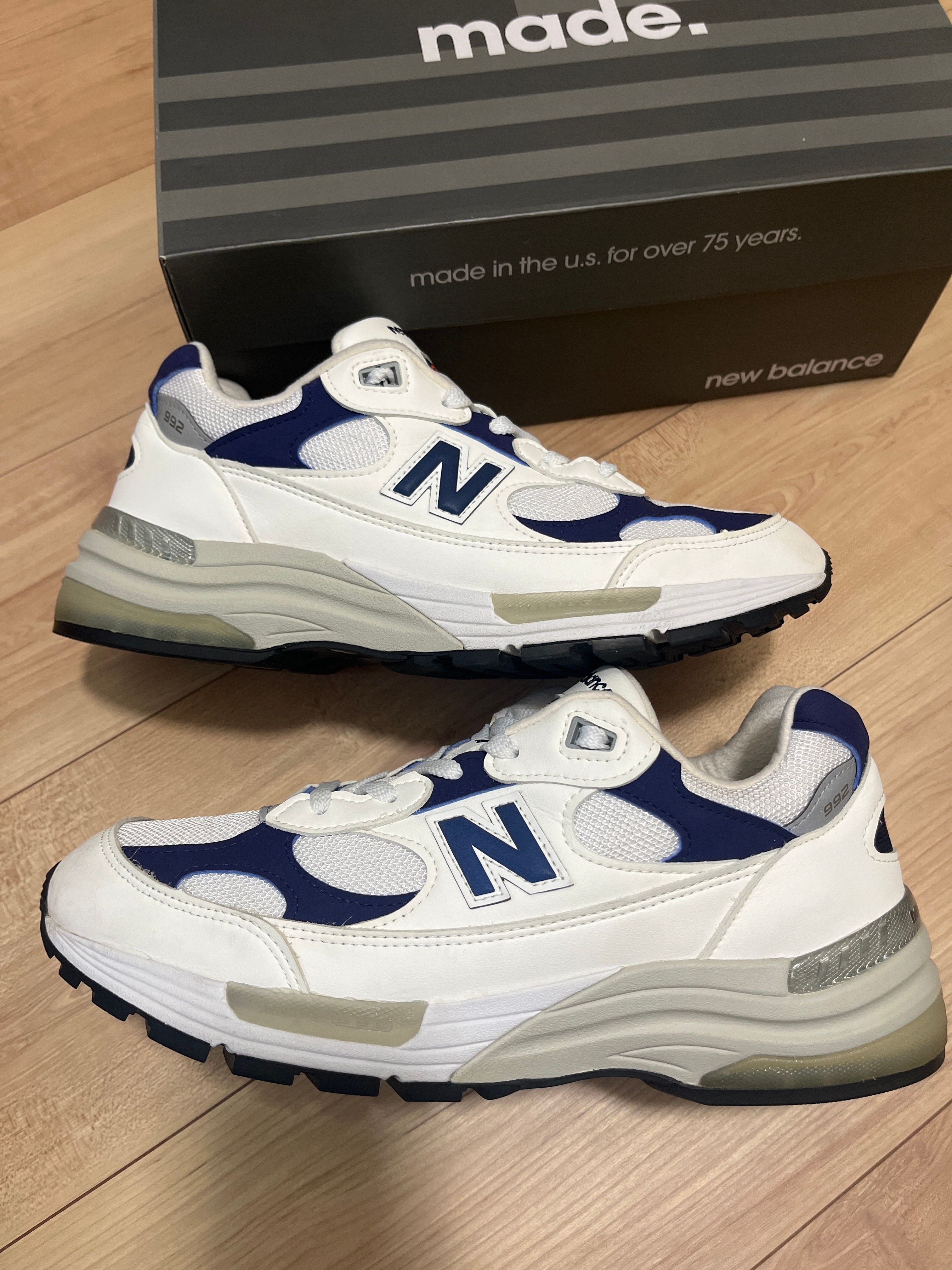 New Balance 992 Made in USA "White Navy"
