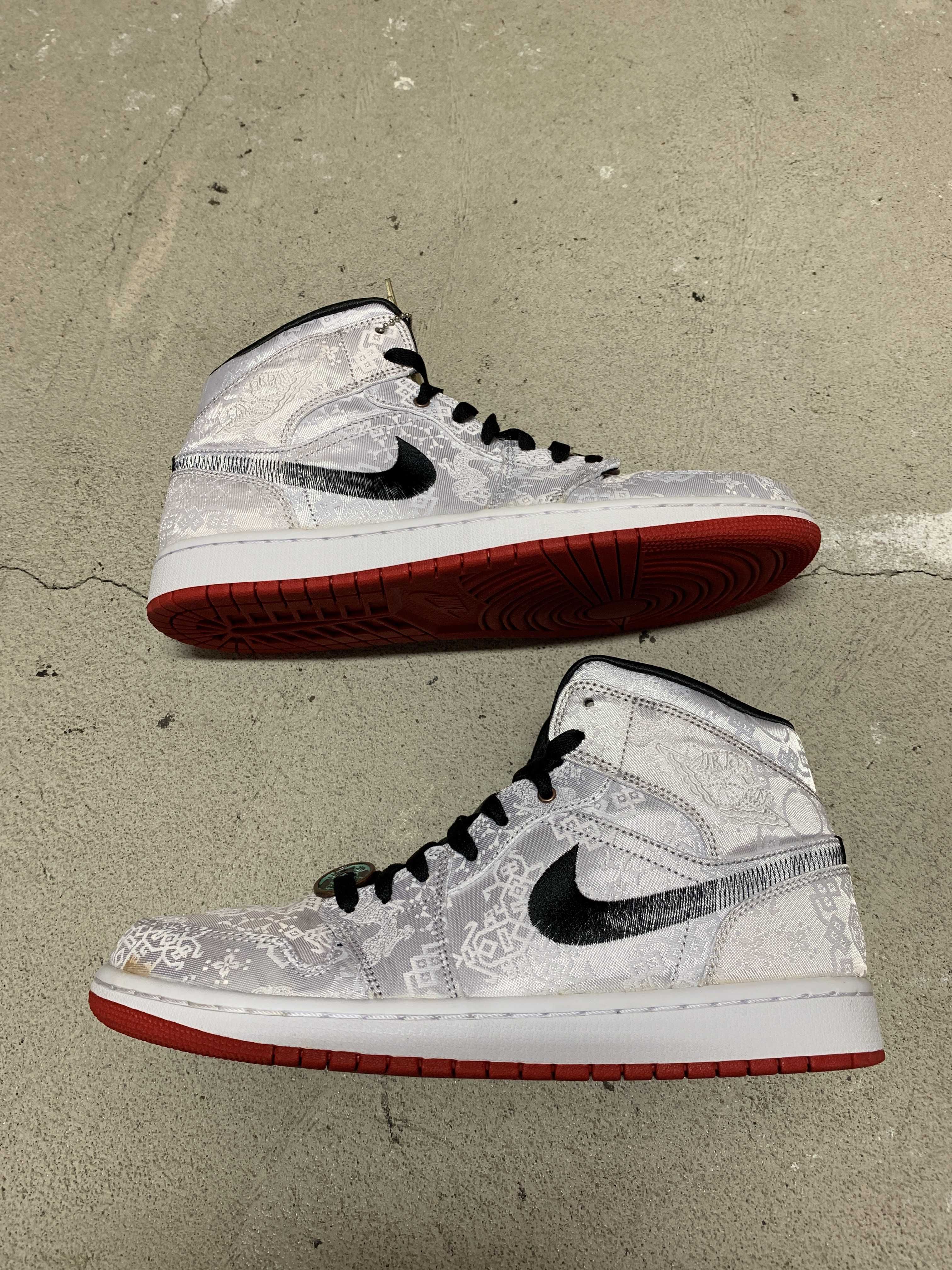 CLOT × Nike Air Jordan 1 Mid SE Fearless "White/Black/Red"