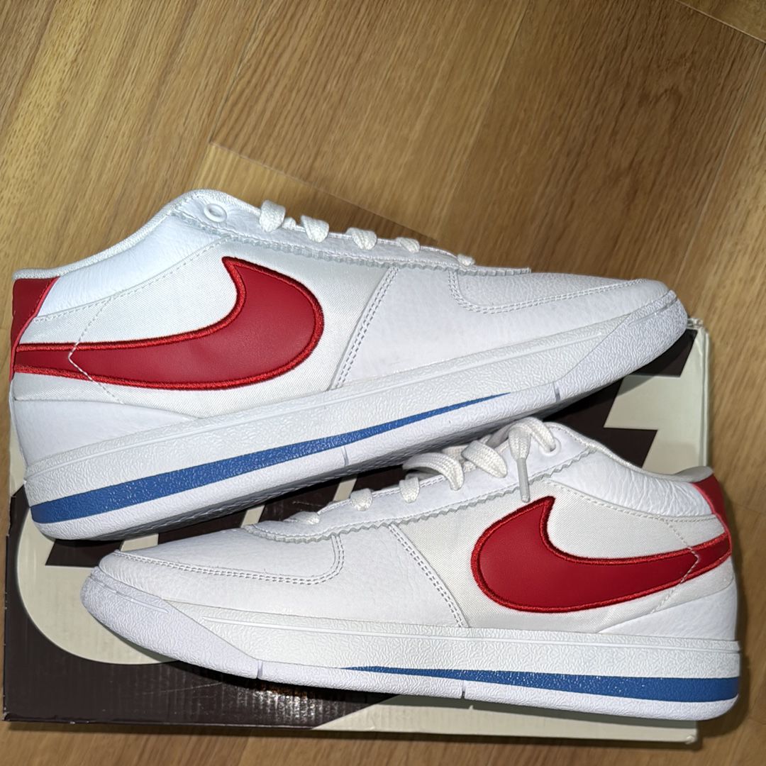 Nike Book 1 Cortez "Forrest Gump/White and Varsity Red" (FJ4250-105/FJ4249-105)