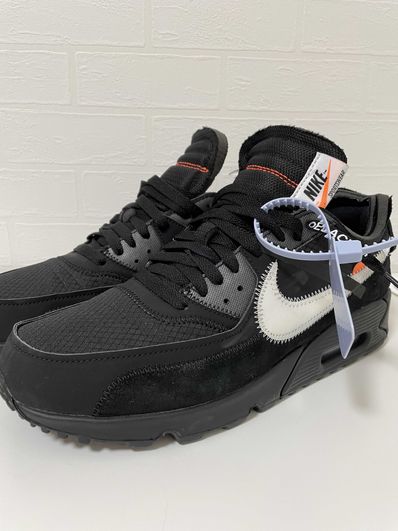 Off-White × Nike Air Max 90 "Black/Black-Cone-White"