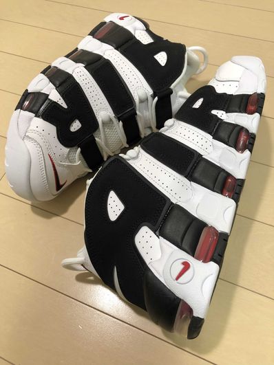 NIKE AIR MORE UPTEMPO "WHITE/BLACK/UNIVERSITY RED"(2020)