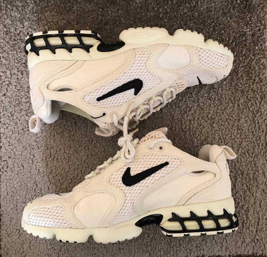 Stussy × Nike Air Zoom Spiridon CG 2 "Fossil/Black"