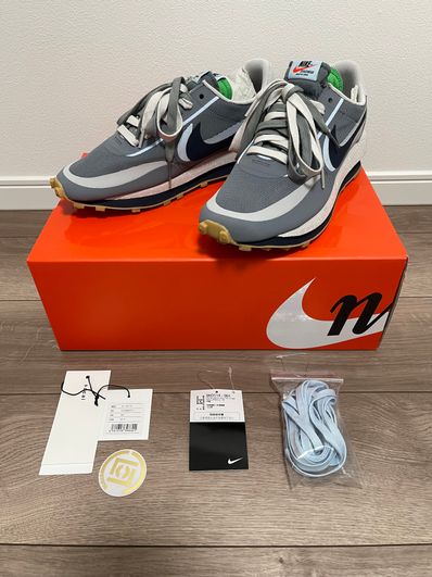 CLOT × Sacai × Nike LD Waffle "Grey Obsidian/Cool Grey"