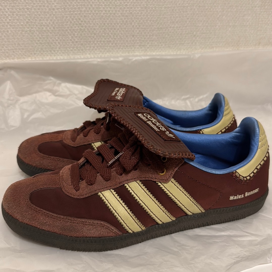 Wales Bonner × adidas Samba Nylon Low "Fox Brown/Sandy Beige/Lucky Blue"