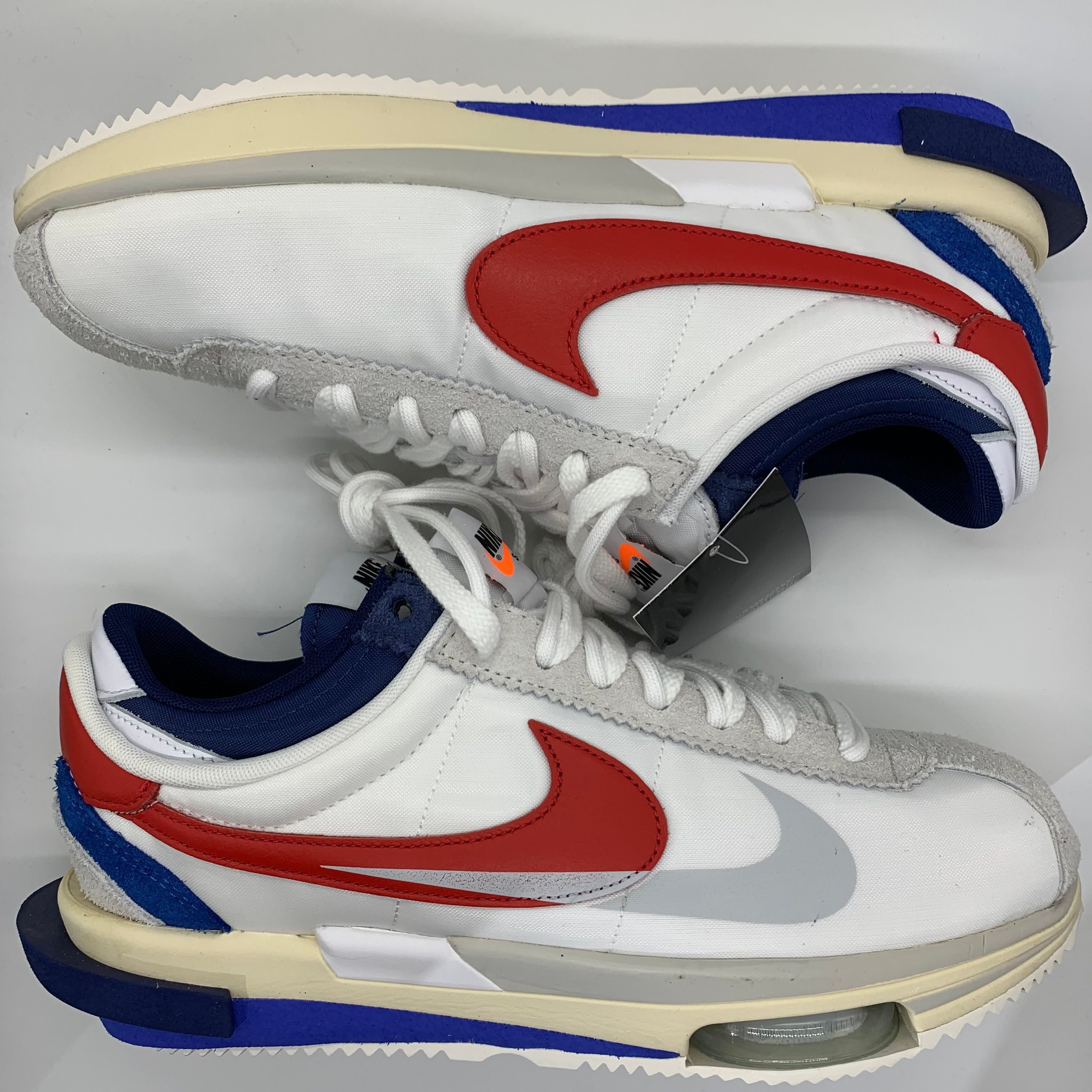 sacai × Nike Zoom Cortez "White and University Red"