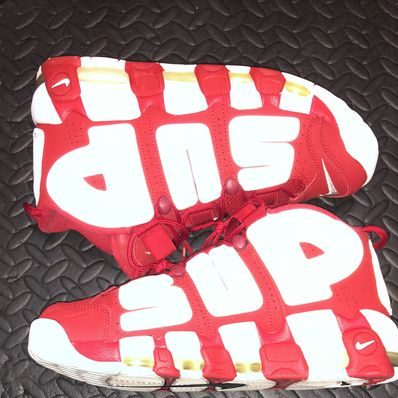 Supreme × Nike Air More Uptempo "White/Red"