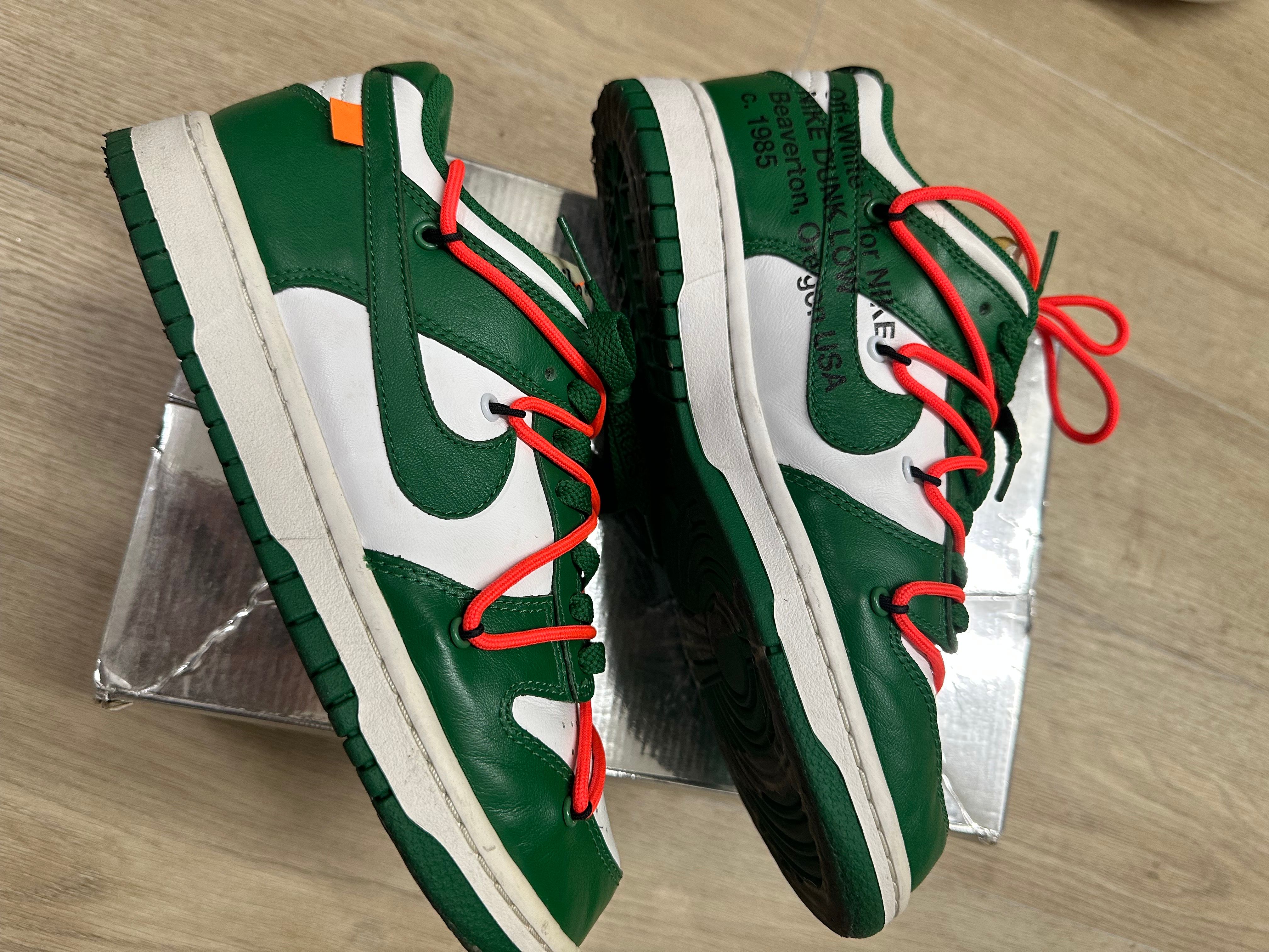 Off-White × Nike Dunk Low "White/Pine Green"