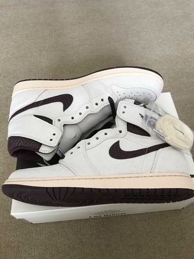A Ma Maniere × Nike Air Jordan 1 Retro High OG "Sail and Burgundy"