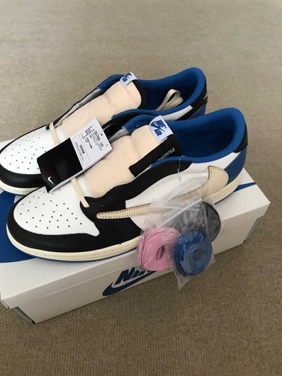 Travis Scott × fragment design × Nike Air Jordan 1 Low OG SP "Military Blue"