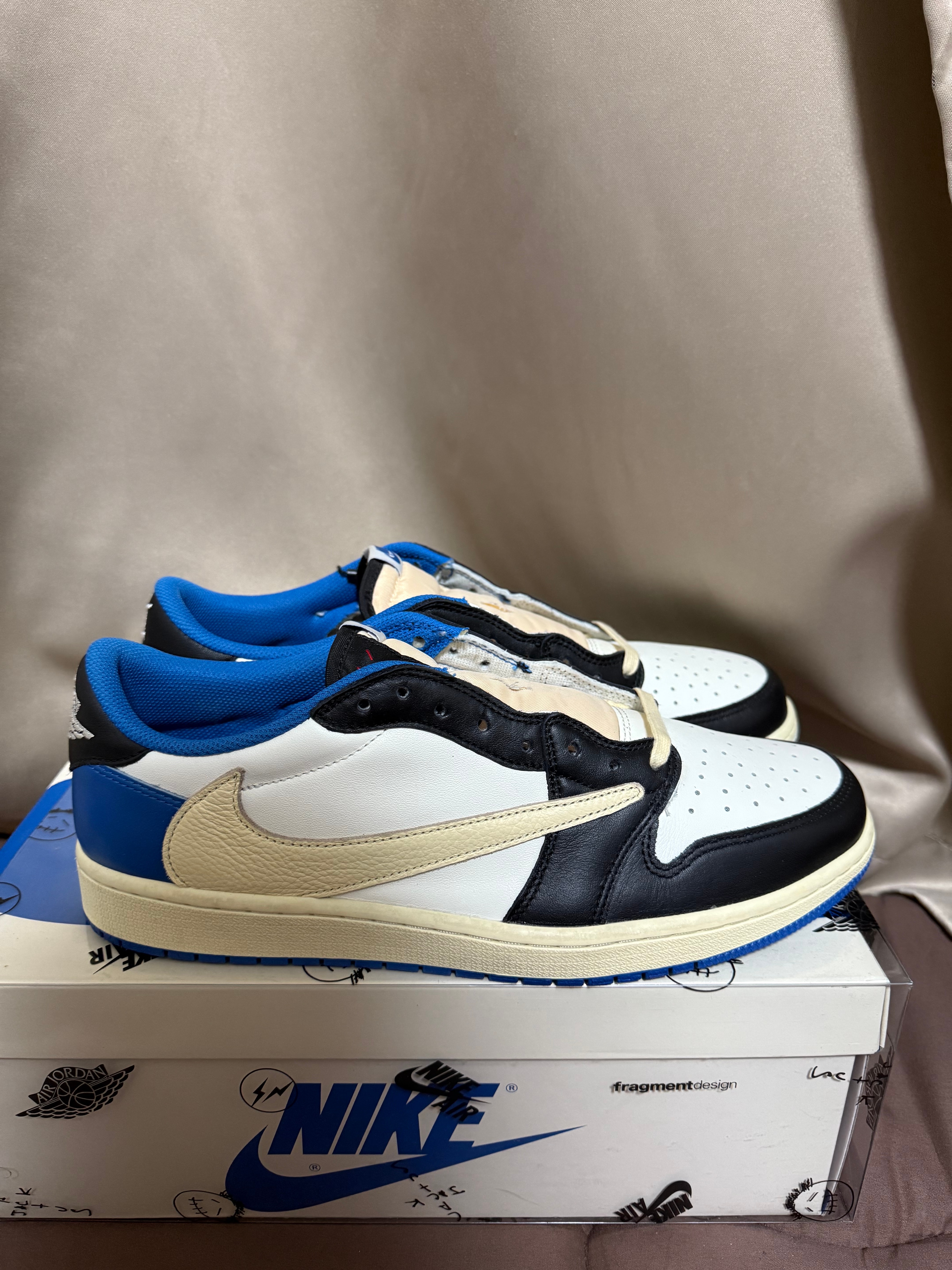 Travis Scott × fragment design × Nike Air Jordan 1 Low OG SP "Military Blue"