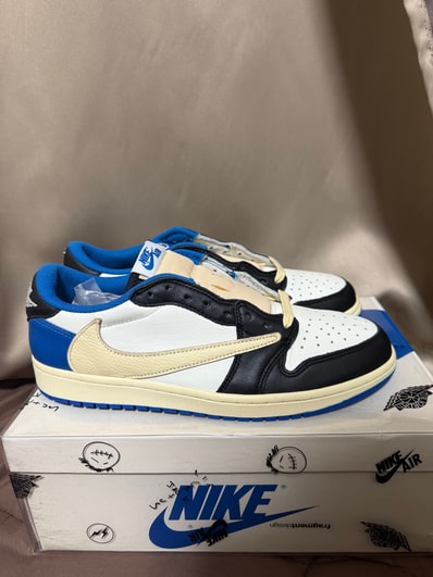 Travis Scott × fragment design × Nike Air Jordan 1 Low OG SP "Military Blue"