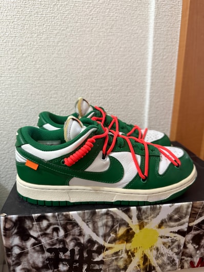 Off-White × Nike Dunk Low "White/Pine Green"