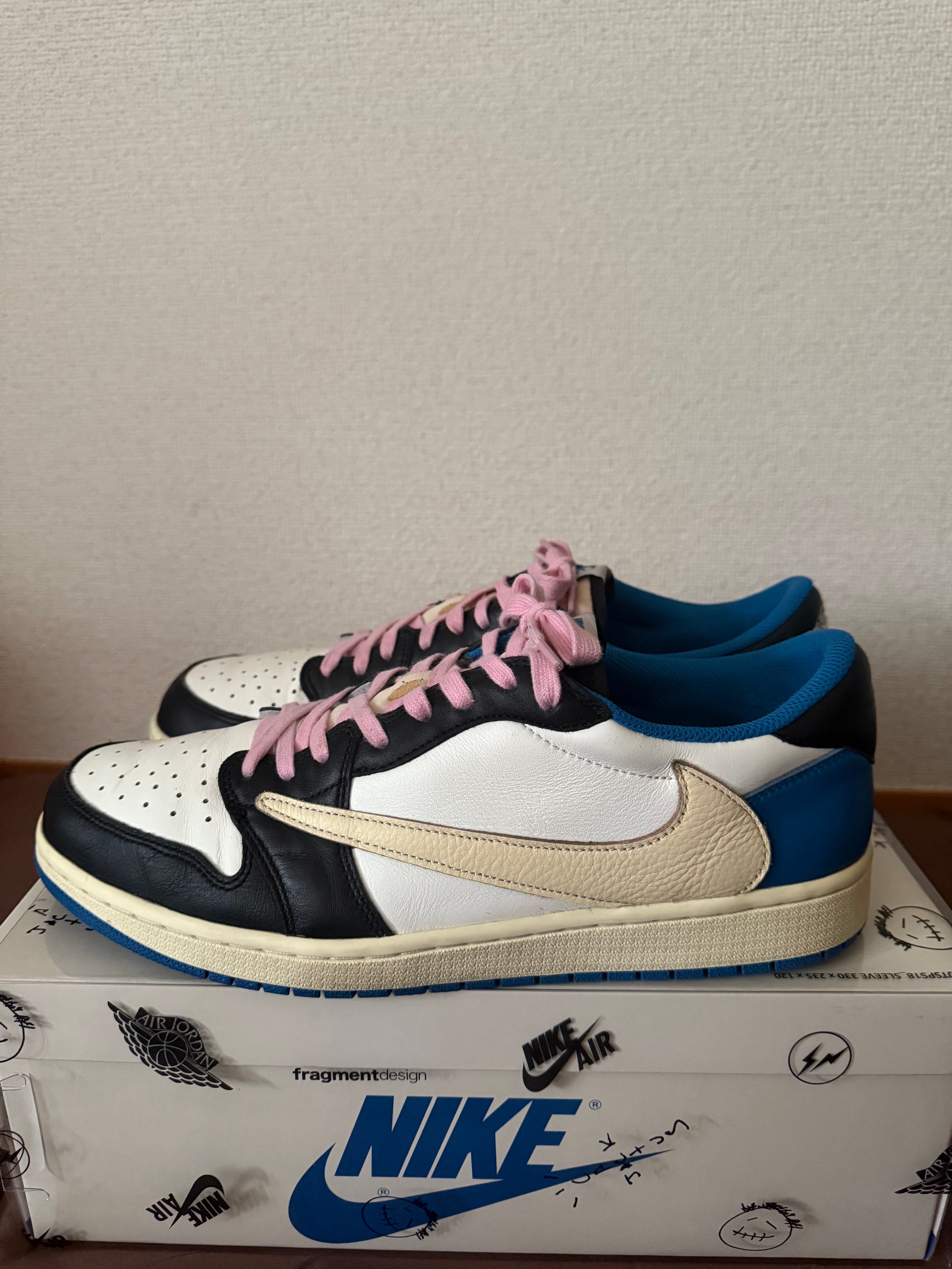 Travis Scott × fragment design × Nike Air Jordan 1 Low OG SP "Military Blue"