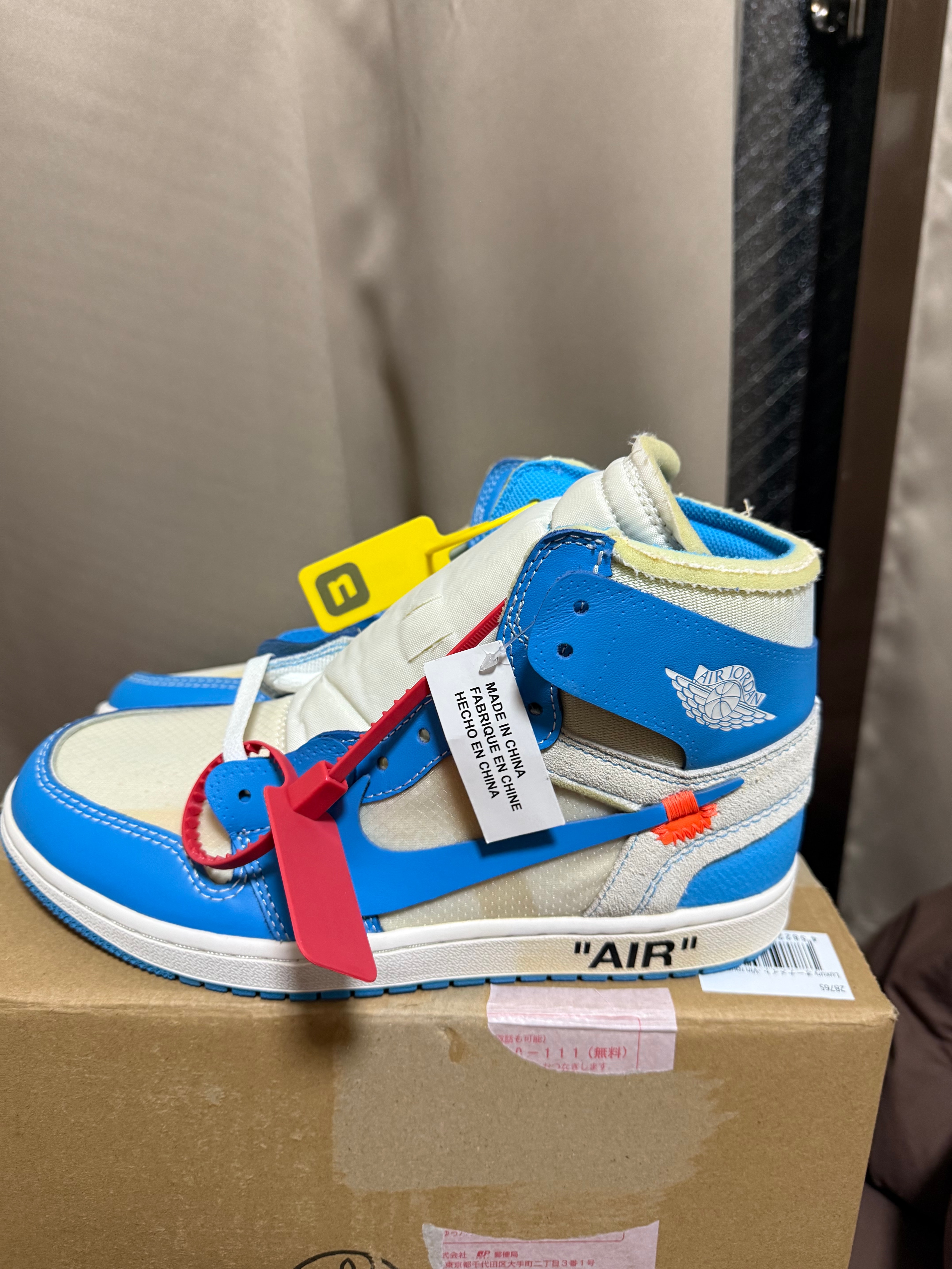 Off-White × Nike Air Jordan 1 High UNC "White/Dark Powder Blue"