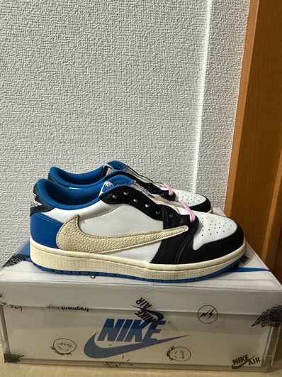 Travis Scott × fragment design × Nike Air Jordan 1 Low OG SP "Military Blue"