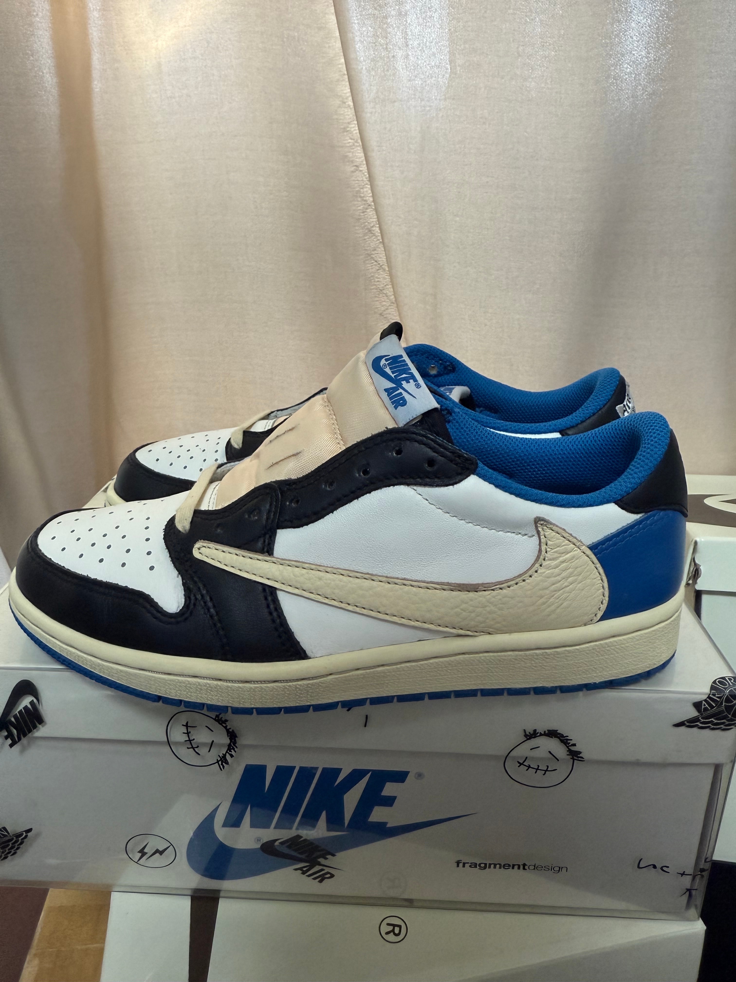 Travis Scott × fragment design × Nike Air Jordan 1 Low OG SP "Military Blue"