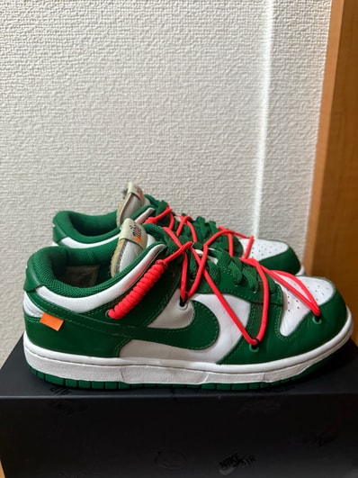 Off-White × Nike Dunk Low "White/Pine Green"
