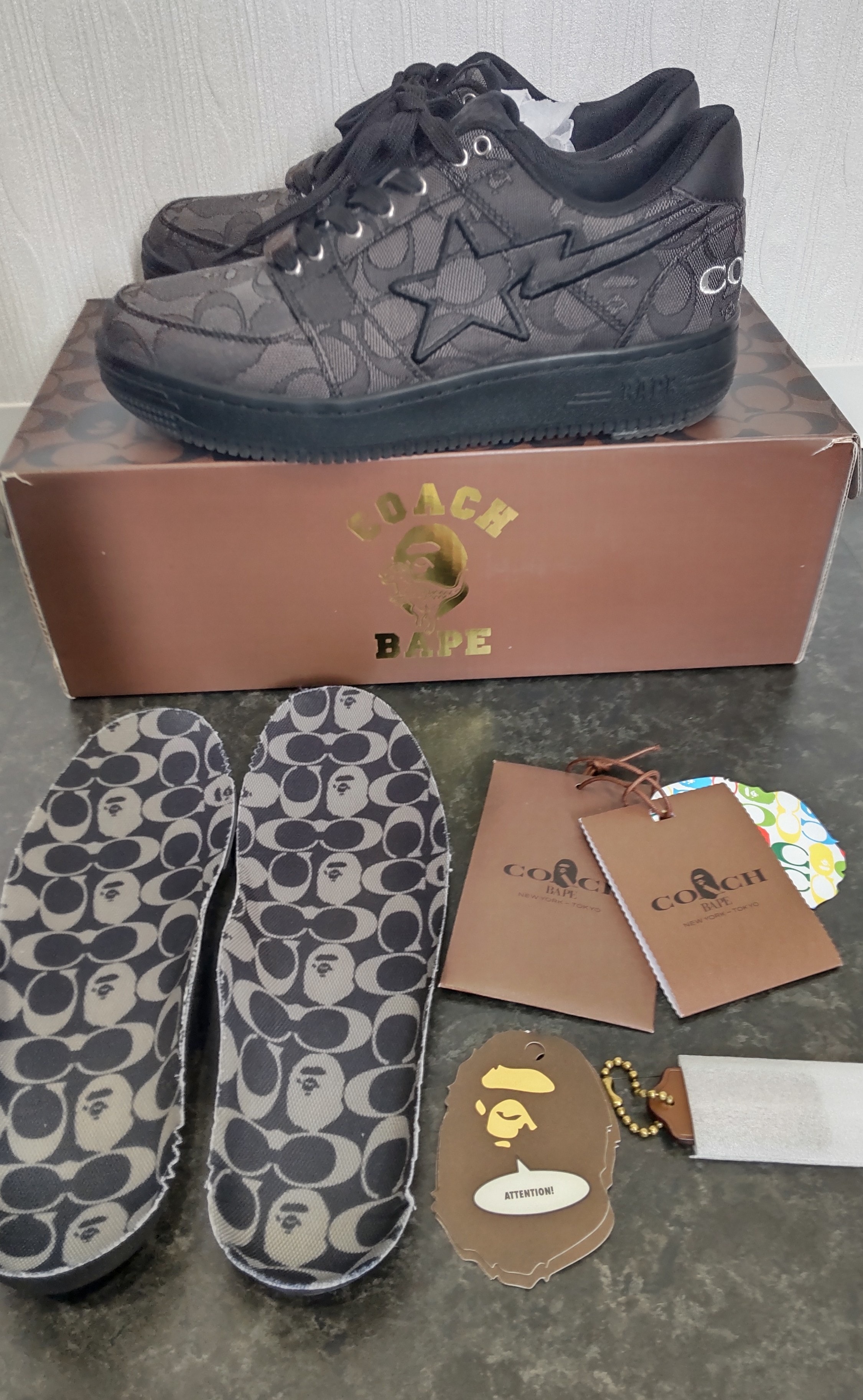 A Bating Ape × Coach Bapesta "Black"