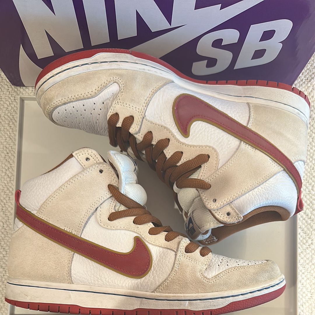 Nike Dunk High Pro "Sail/Team Crimson"