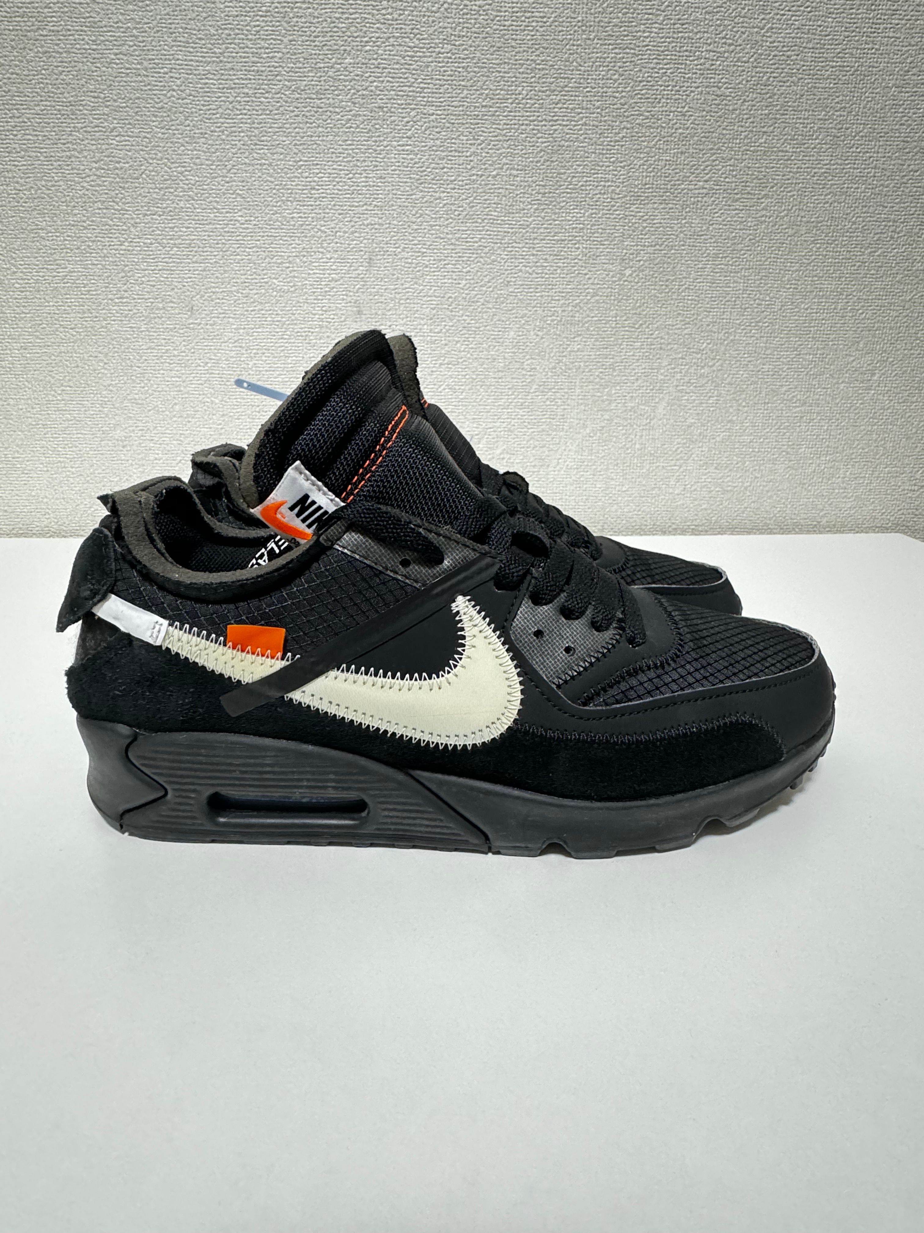Off-White × Nike Air Max 90 "Black/Black-Cone-White"