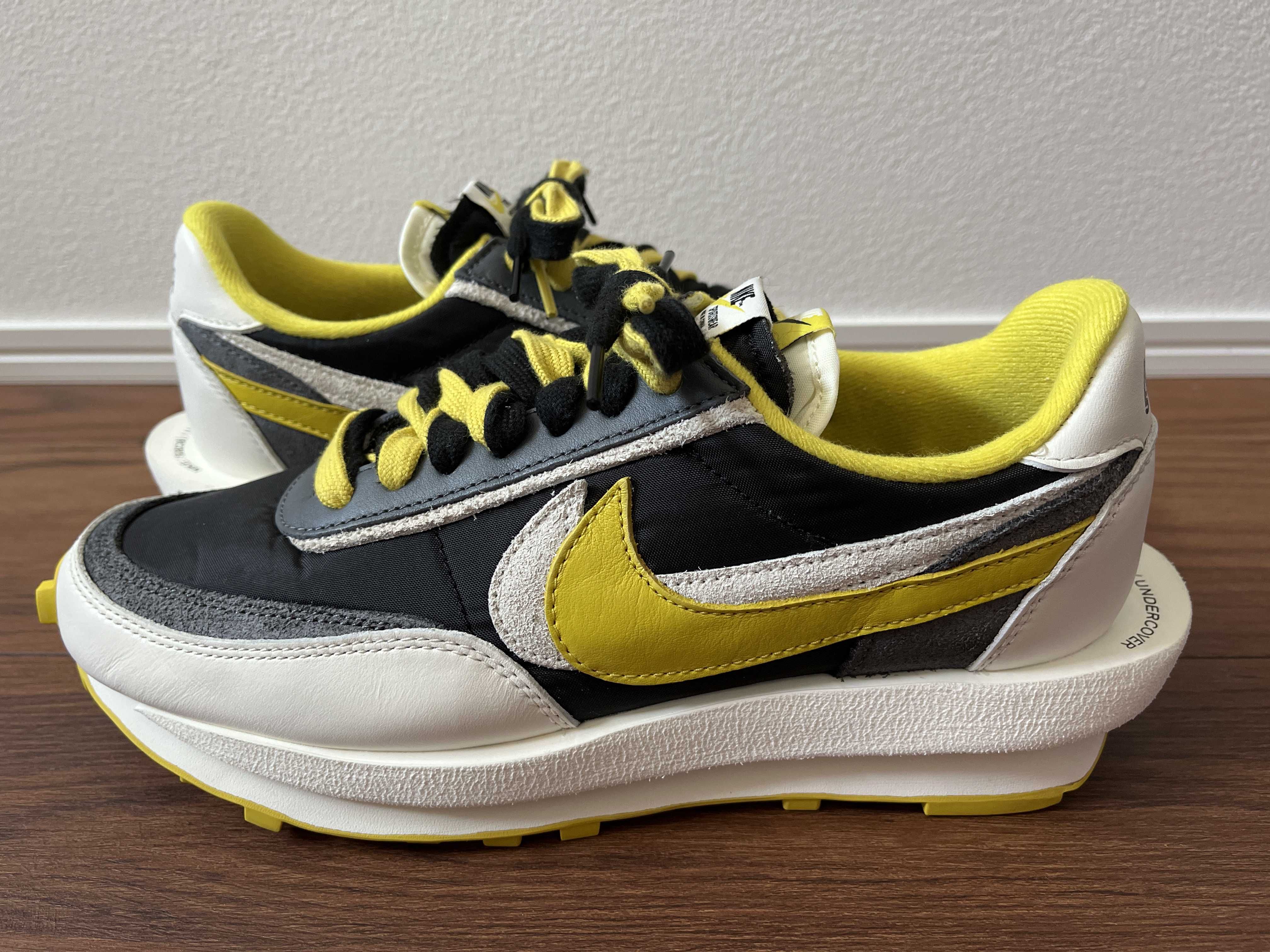 UNDERCOVER × sacai × Nike LD Waffle "Black/Sail-Dark Grey-Bright Citron"