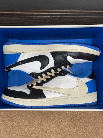 Travis Scott × fragment design × Nike Air Jordan 1 Low OG SP "Military Blue"