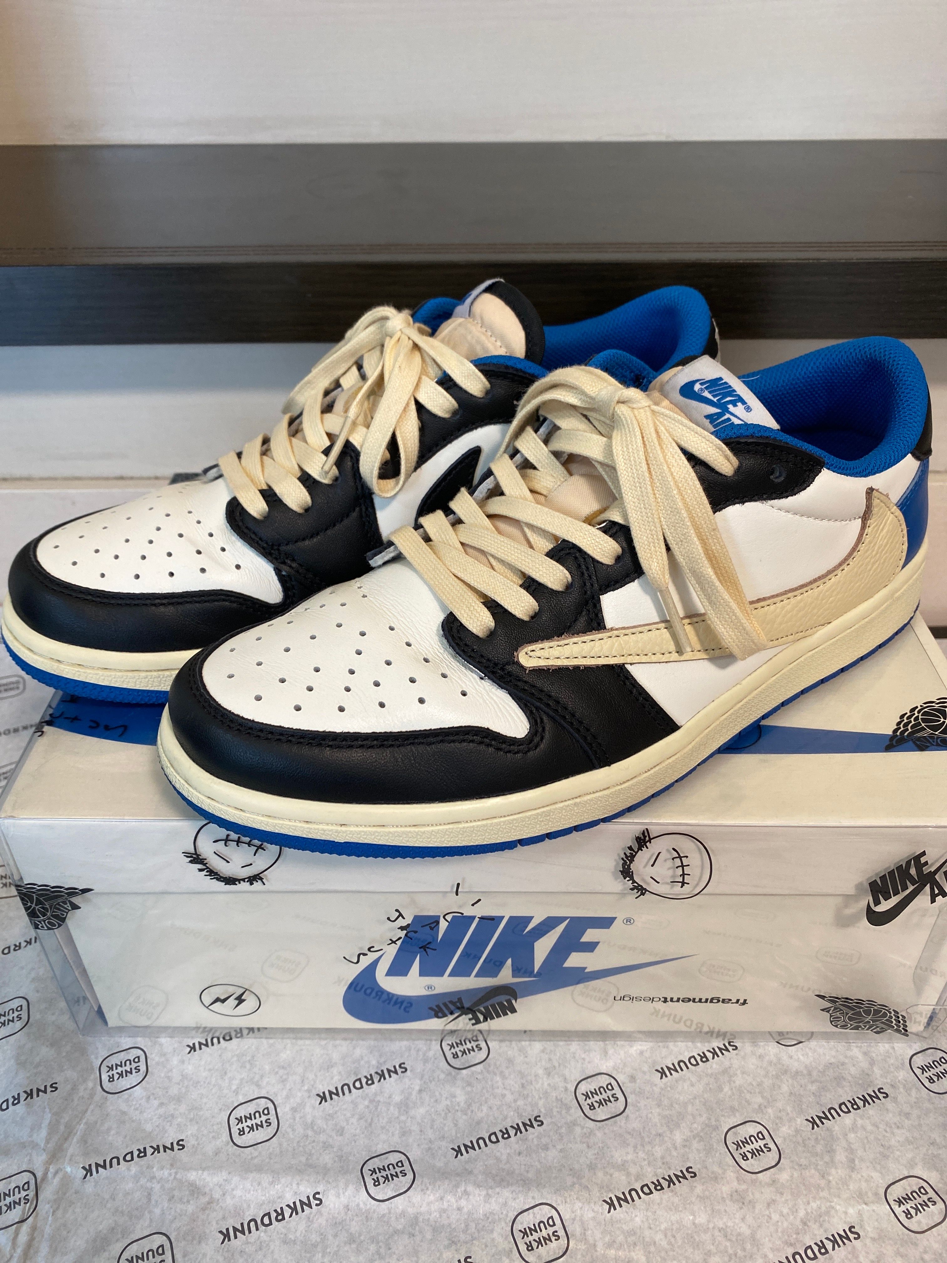 Travis Scott × fragment design × Nike Air Jordan 1 Low OG SP "Military Blue"