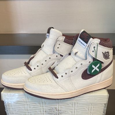 A Ma Maniere × Nike Air Jordan 1 Retro High OG "Sail and Burgundy"