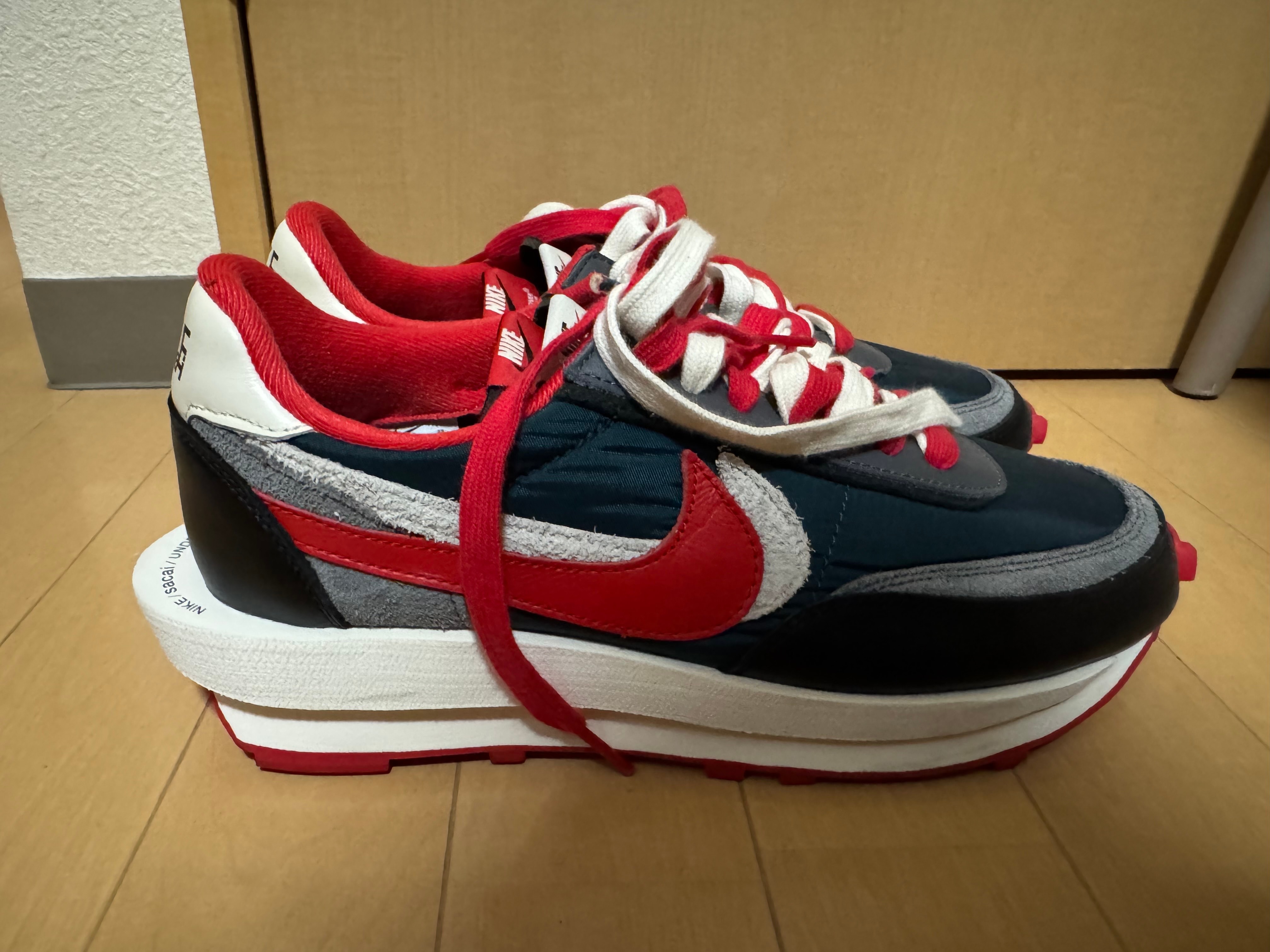 UNDERCOVER × sacai × Nike LD Waffle "Midnight Spruce/Pale Ivory-Dark Grey-University Red"