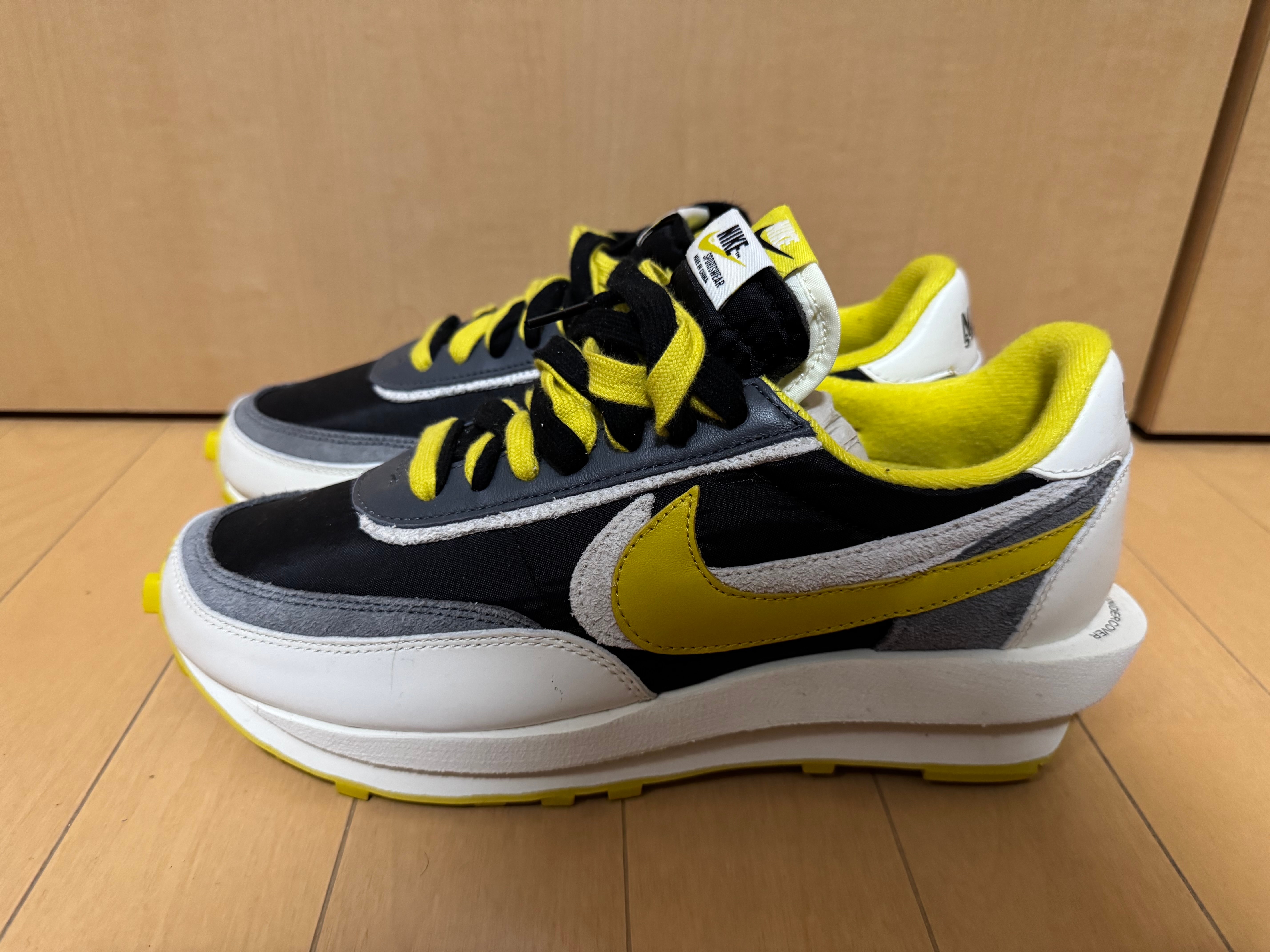 UNDERCOVER × sacai × Nike LD Waffle "Black/Sail-Dark Grey-Bright Citron"
