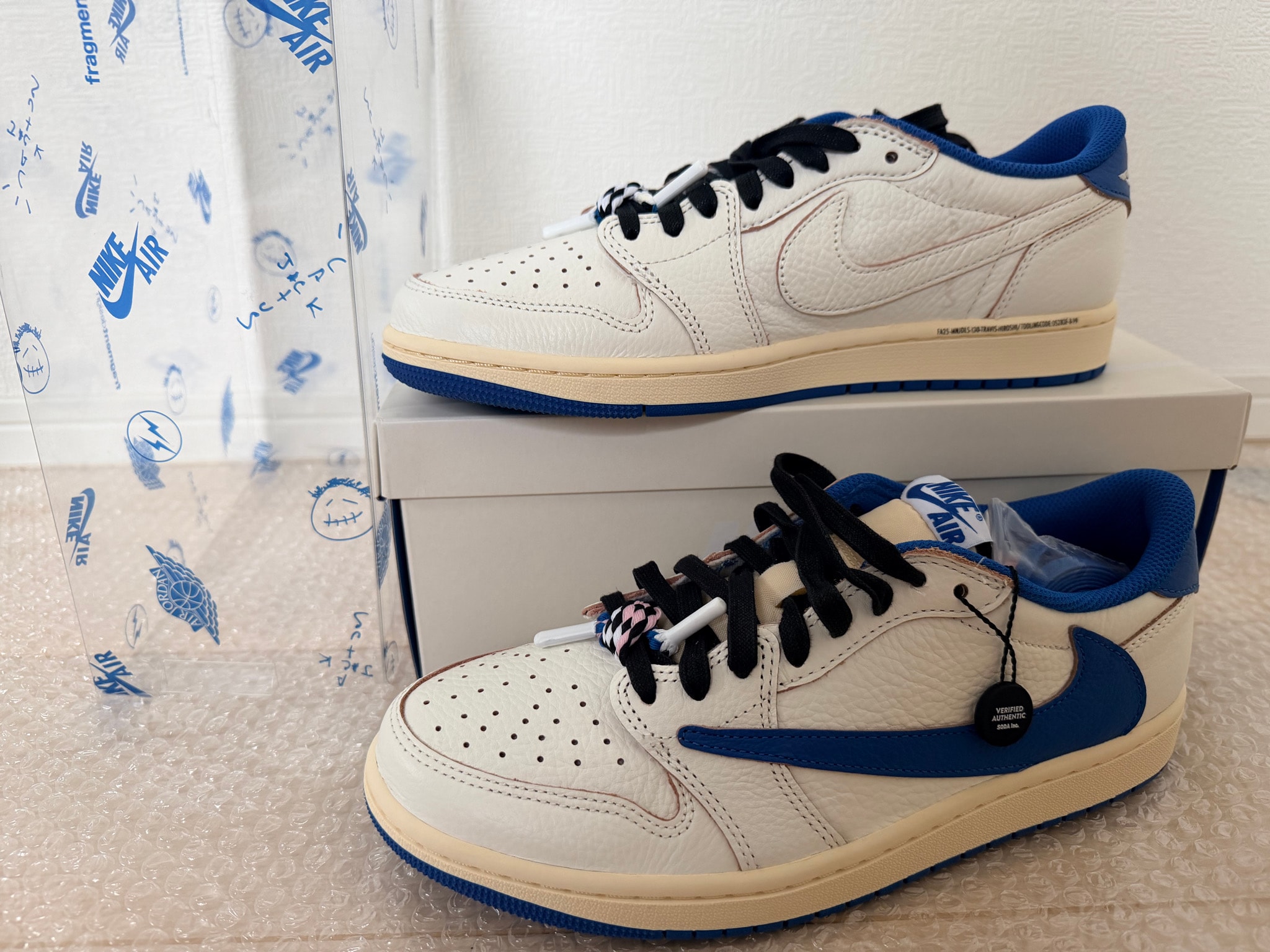 Travis Scott × fragment design × Nike Air Jordan 1 Low OG "Sail/Military Blue"