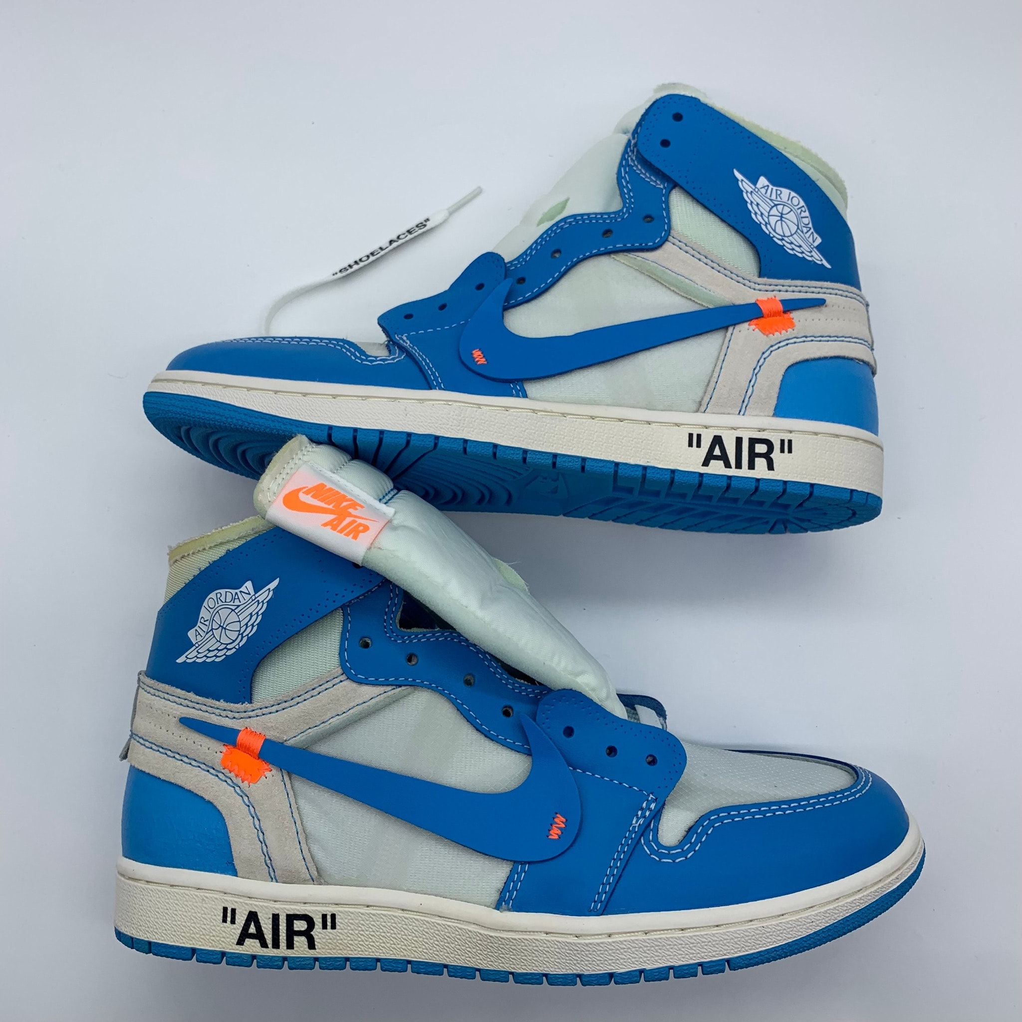 Off-White × Nike Air Jordan 1 High UNC "White/Dark Powder Blue"
