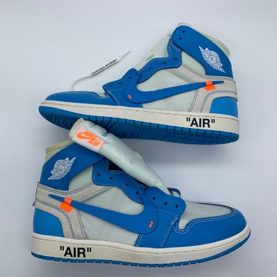 Off-White × Nike Air Jordan 1 High UNC "White/Dark Powder Blue"