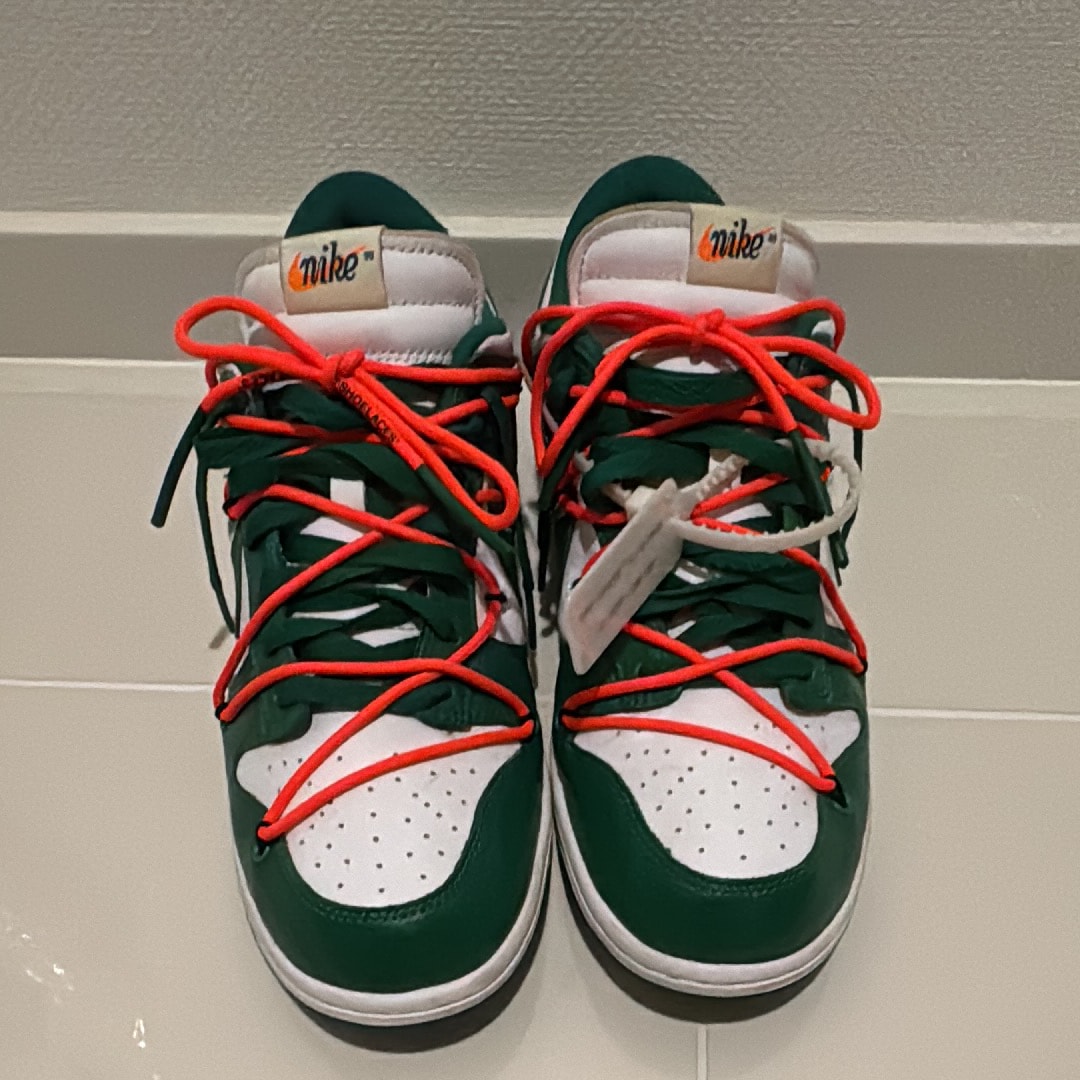 Off-White × Nike Dunk Low "White/Pine Green"