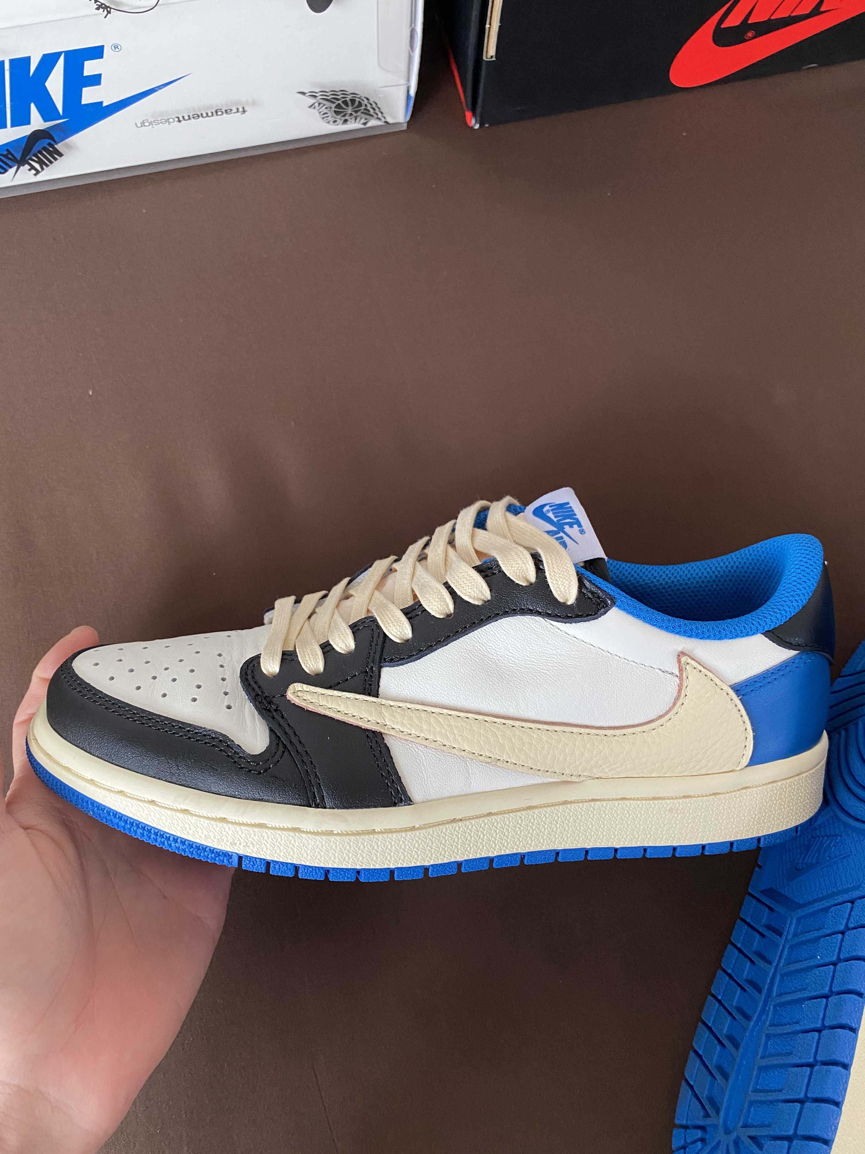 Travis Scott × fragment design × Nike Air Jordan 1 Low OG SP "Military Blue"