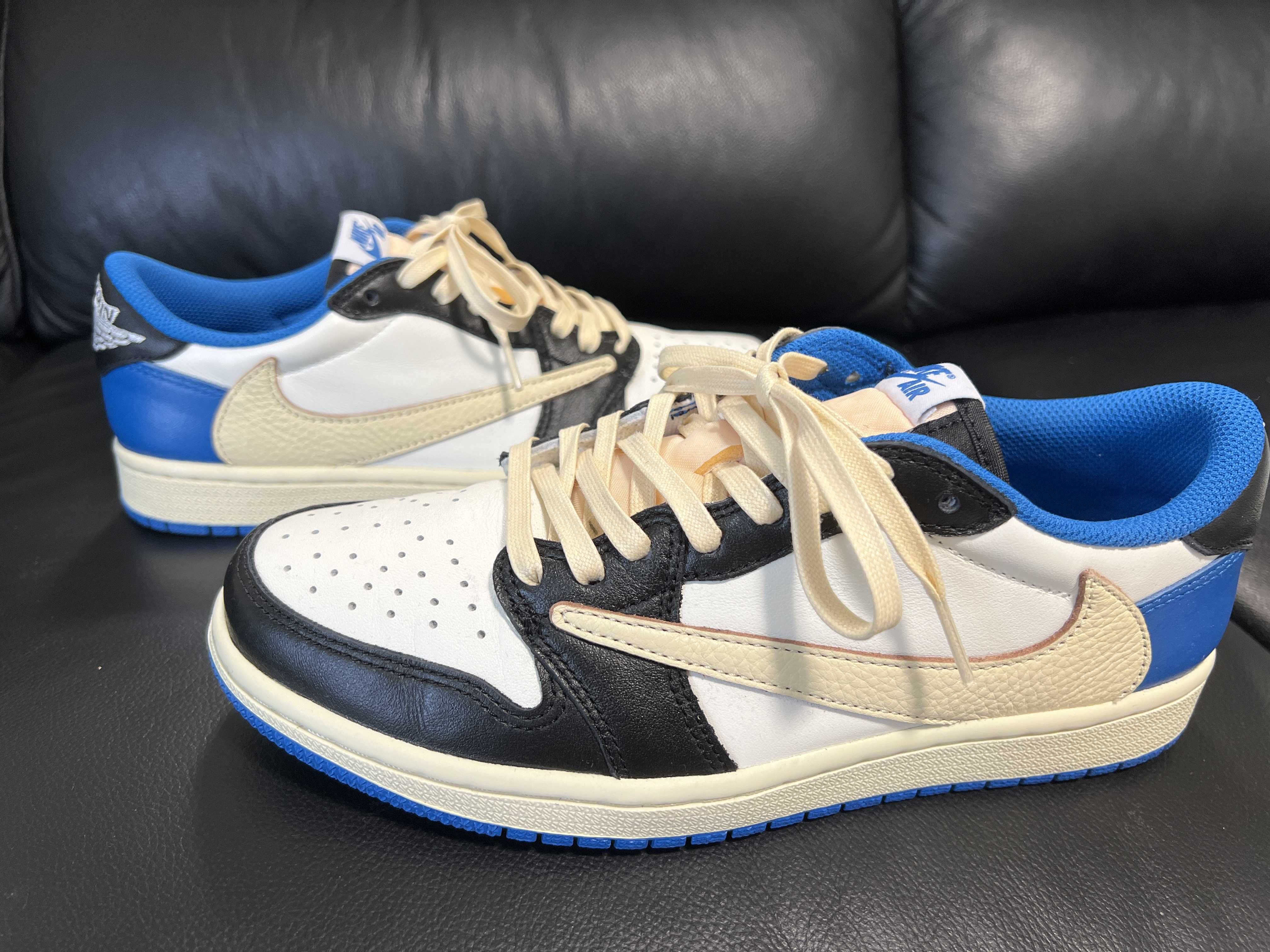 Travis Scott × fragment design × Nike Air Jordan 1 Low OG SP "Military Blue"