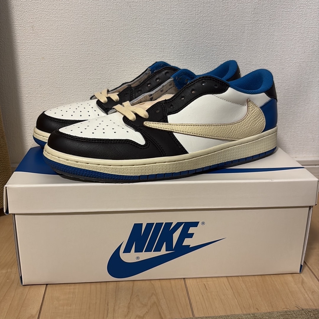 Travis Scott × fragment design × Nike Air Jordan 1 Low OG SP "Military Blue"
